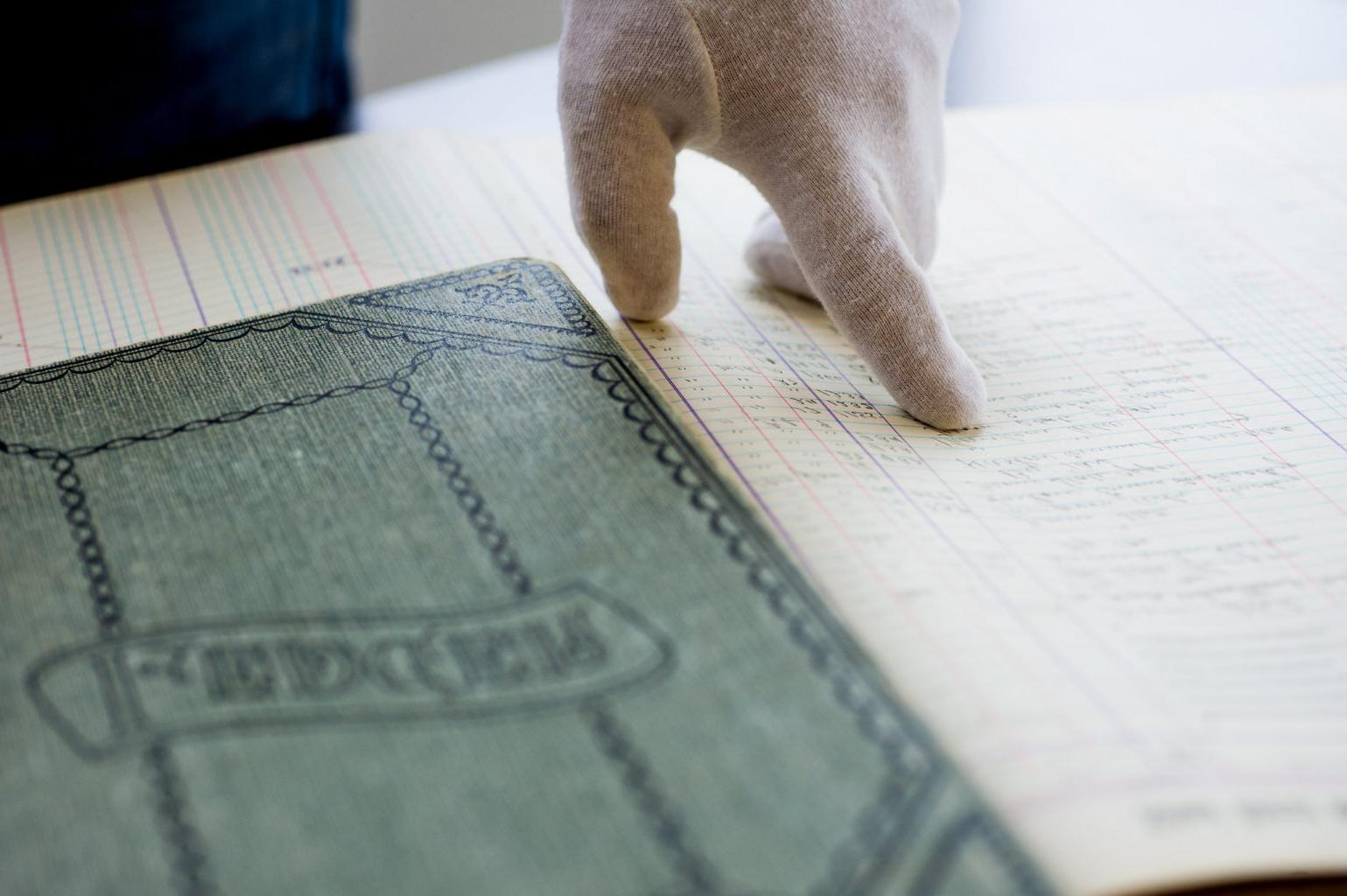 Historian examine an historical document.