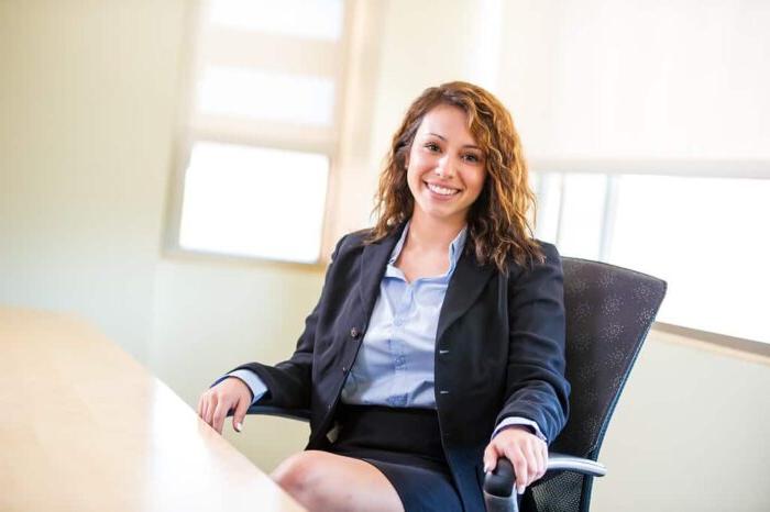 student sitting on a chair