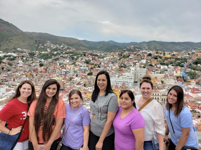 Dr. Carrero in mexico with a group of students.