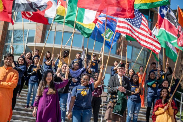 Global Cultural Festival - People holding international flags.