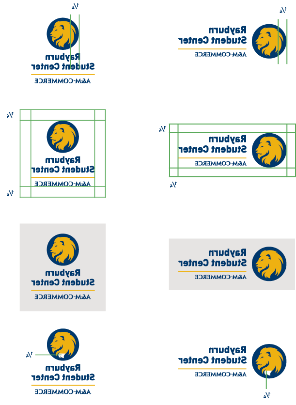 Visual examples of clear space instructions for logos.