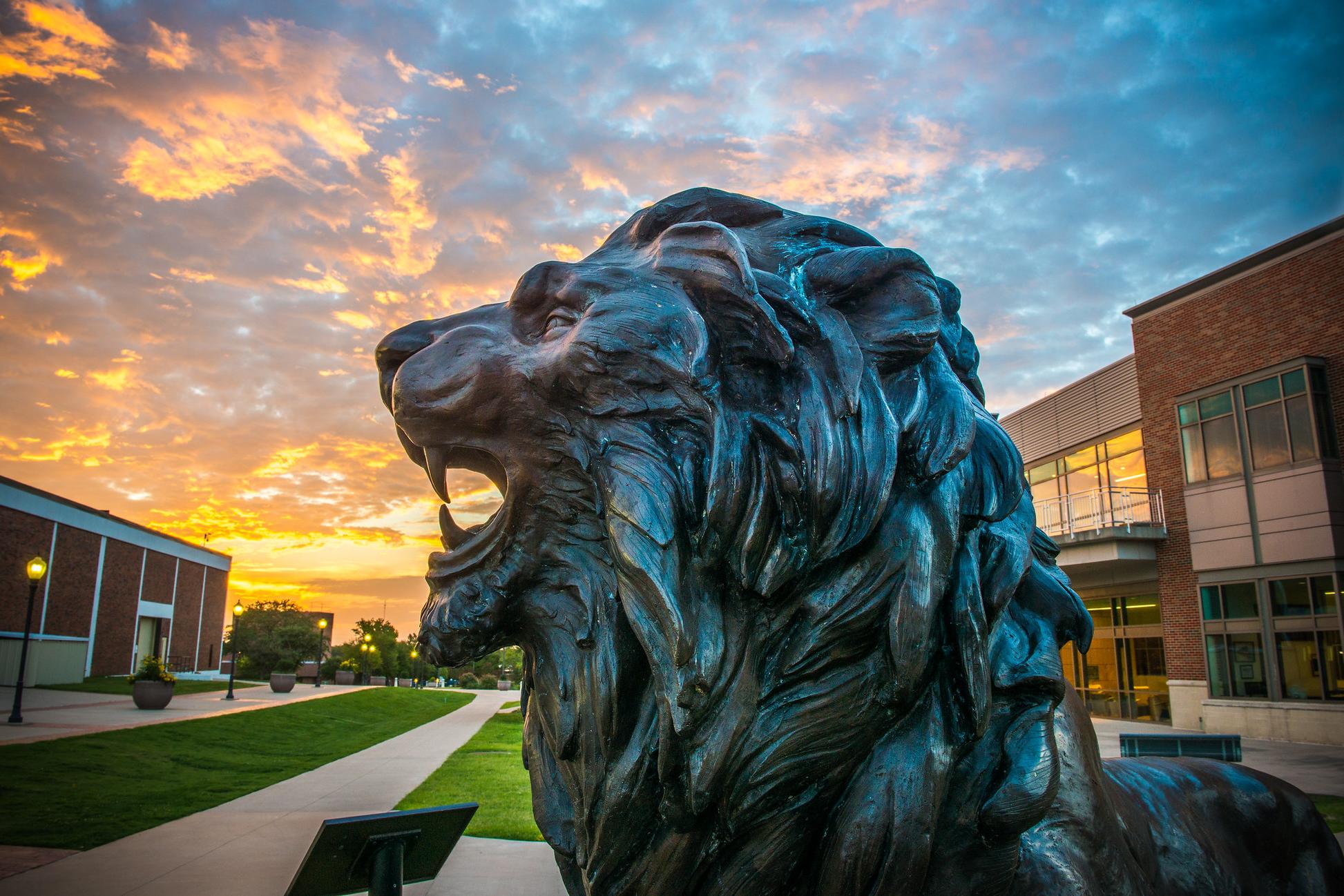 Lion statue at East Texas A&M